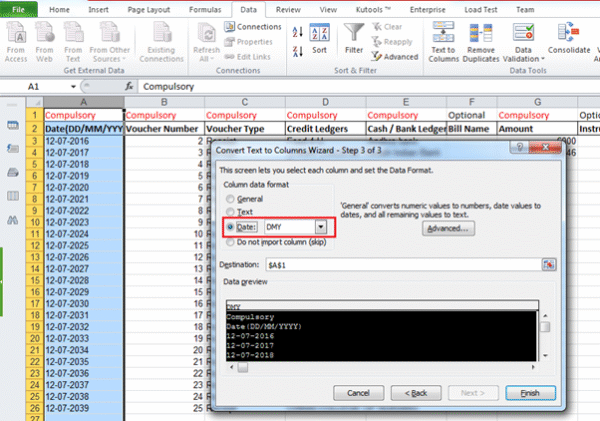 Date Format Issue In Excel File - eCom2Tally