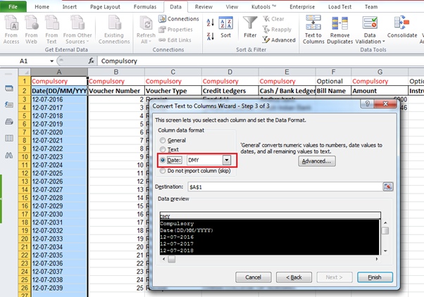 date format issue in excel